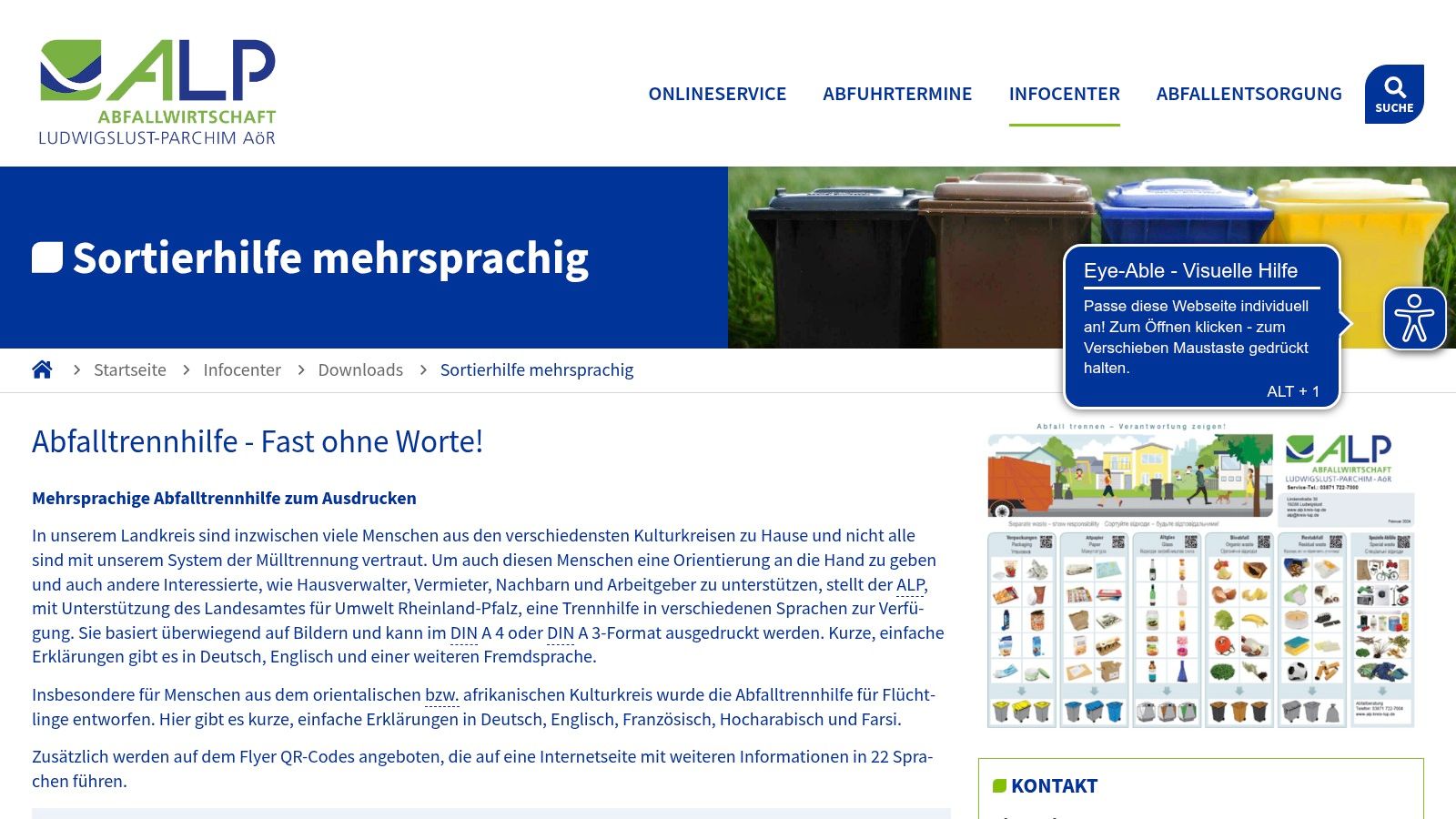 Abfallwirtschaft Ludwigslust-Parchim „Abfalltrennhilfe, fast ohne Worte“