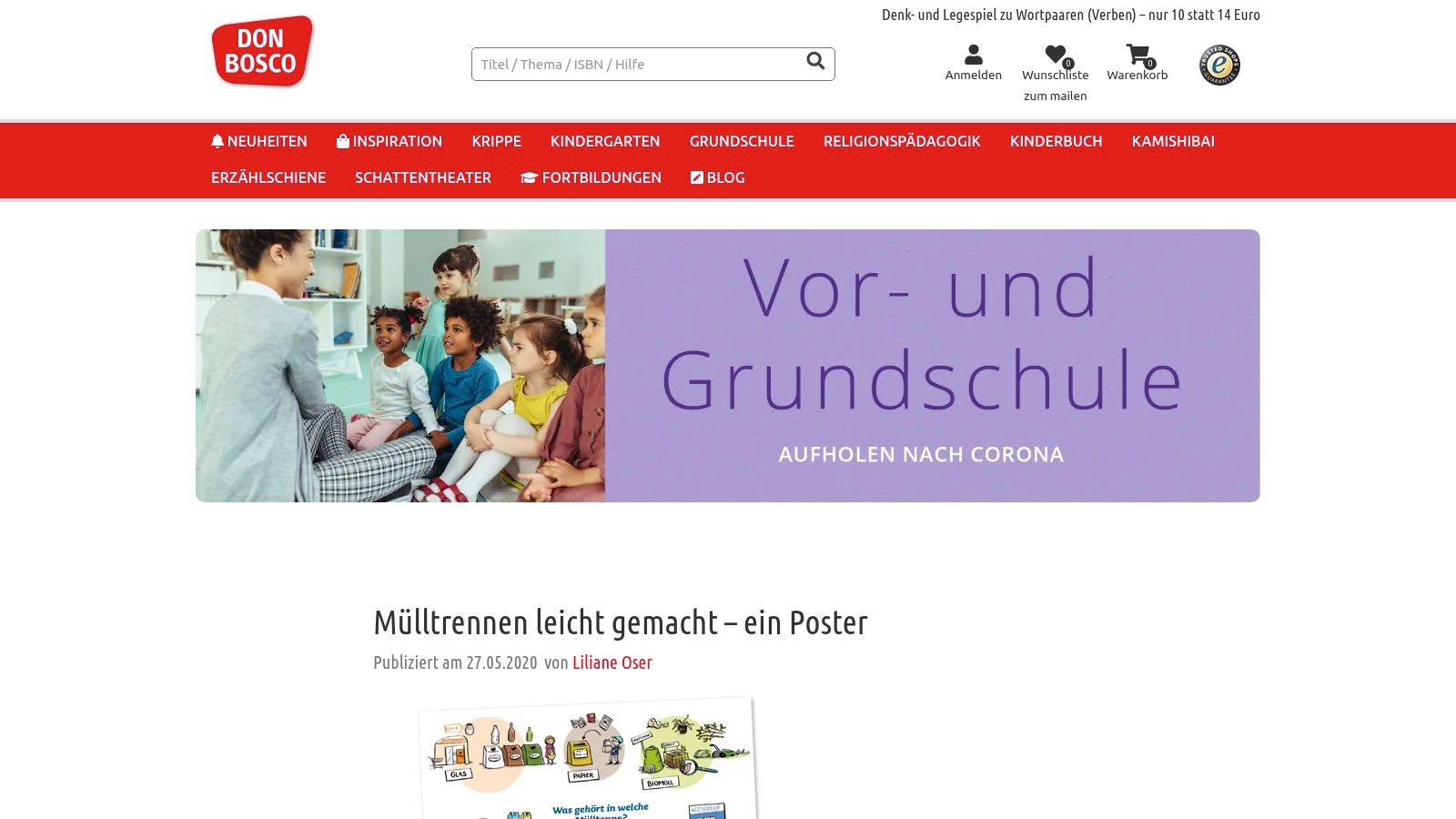 Don Bosco Medien Poster „Mülltrennen leicht gemacht“